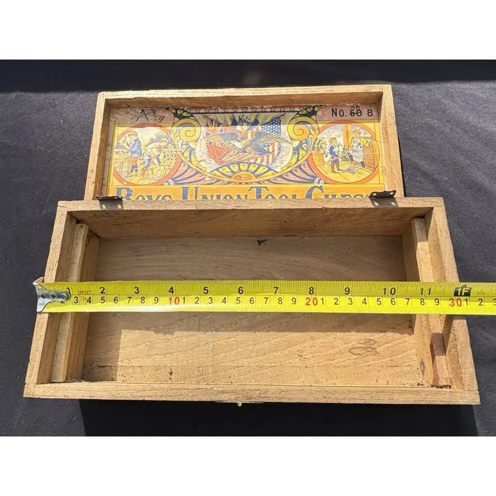Antique Bliss Boys Union Tool Chest No 600B Wood Box Storm King Door Hanger